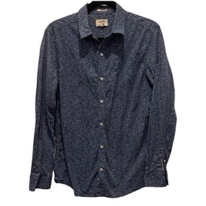 Classic Navy Speckled Men's Shirt Size Medium Slim